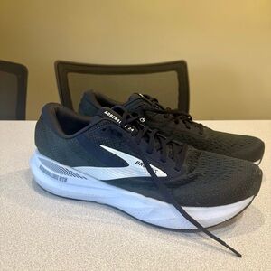 MEN'S BROOKS ADRENALINE GTS 24 RUNNING SHOES BLACK WHITE SIZE 13 WIDE 2E